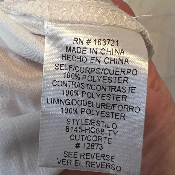 Say Yes to the Prom Juniors Embellished Strapless Cascade Gown Ivory Gold  SZ 7 - Picture 9 of 16